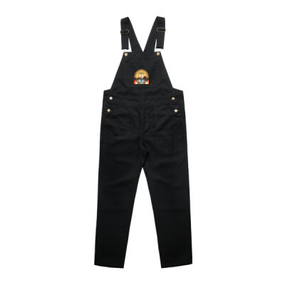 Tropical Flamingo Heart Sunset Merch - Wo's Canvas Overalls Thumbnail