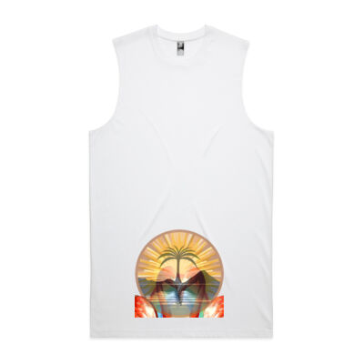 Tropical Flamingo Heart Sunset Merch - Mens Staple Tank Thumbnail