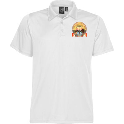 Tropical Flamingo Heart Sunset Merch - Men's Eclipse Pique Polo Thumbnail