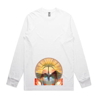 Tropical Flamingo Heart Sunset Merch - Mens Staple L/S Tee Thumbnail