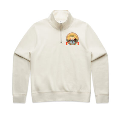Tropical Flamingo Heart Sunset Merch - Wo's Stencil Half Zip Thumbnail