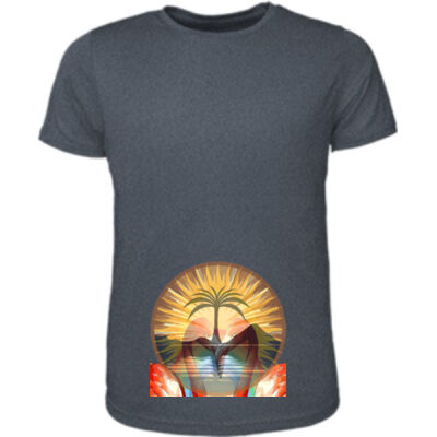 Tropical Flamingo Heart Sunset Merch - Mens Tee Shirt Thumbnail
