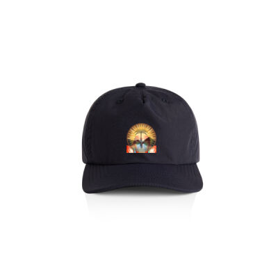 Tropical Flamingo Heart Sunset Merch - Surf Kids Cap Thumbnail