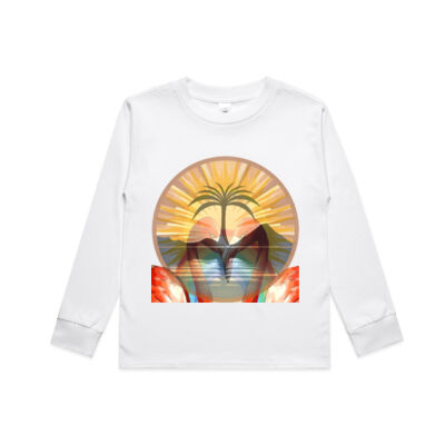 Tropical Flamingo Heart Sunset Merch - Kids Classic L/S Tee Thumbnail