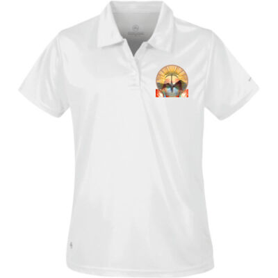 Tropical Flamingo Heart Sunset Merch - Women's Apollo H2X-Dry Polo Thumbnail