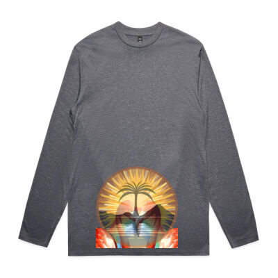 Tropical Flamingo Heart Sunset Merch - Staple Active L/S Tee Thumbnail