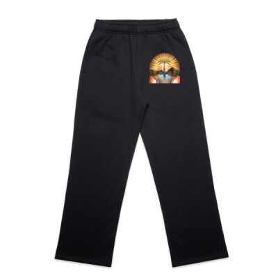 Tropical Flamingo Heart Sunset Merch - Wo's Relax Cuffless Track Pants Thumbnail