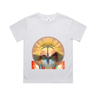 Tropical Flamingo Heart Sunset Merch - Youth Classic Tee Thumbnail