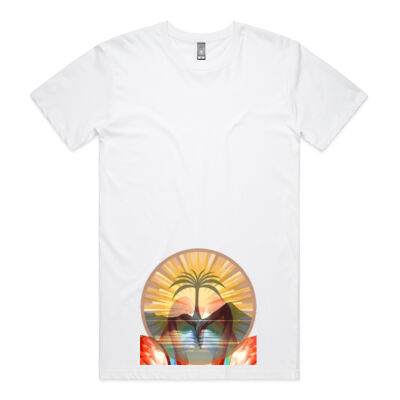 Tropical Flamingo Heart Sunset Merch - Mens Staple Plus Tee Thumbnail