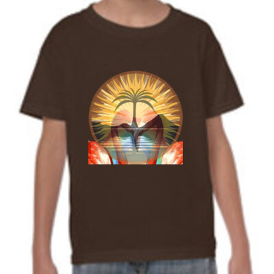 Tropical Flamingo Heart Sunset Merch - Heavy Cotton Youth Short Sleeve T-Shirt Thumbnail