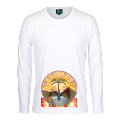 Tropical Flamingo Heart Sunset Merch - L/S NON CUFF TEE Thumbnail