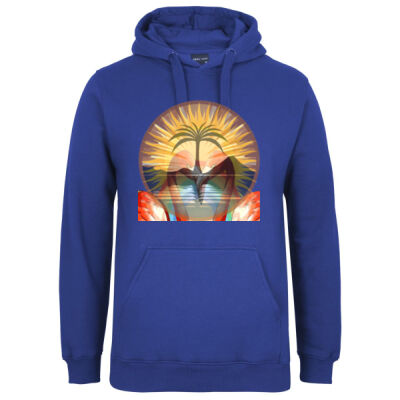 Tropical Flamingo Heart Sunset Merch - Fleecy Hoodie Thumbnail