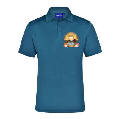 Tropical Flamingo Heart Sunset Merch - LUCKY BAMBOO POLO Men's Thumbnail