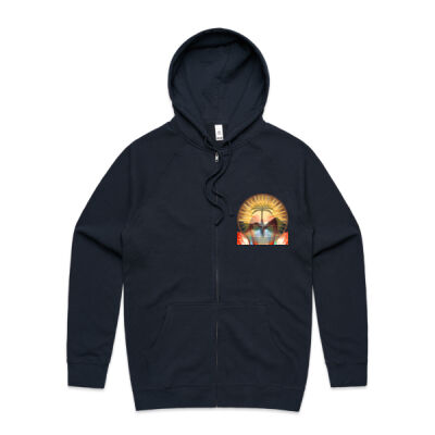Tropical Flamingo Heart Sunset Merch - Supply Zip Hood Thumbnail