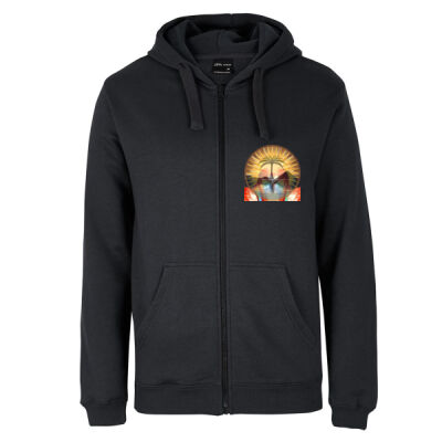 Tropical Flamingo Heart Sunset Merch - P/C FULL ZIP HOODIE - Adult Thumbnail
