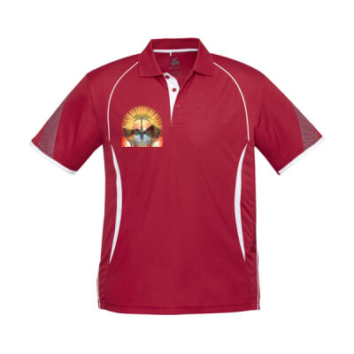 Tropical Flamingo Heart Sunset Merch - Kids Razor Short Sleeve Polo Thumbnail