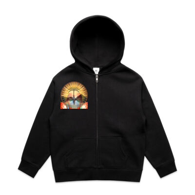 Tropical Flamingo Heart Sunset Merch - Youth Relax Zip Hood Thumbnail