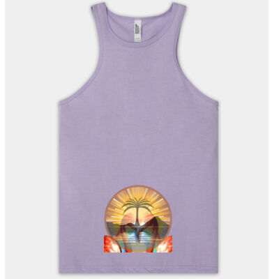 Tropical Flamingo Heart Sunset Merch - Women's Racerneck CVC Tank Thumbnail