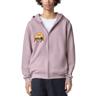 Tropical Flamingo Heart Sunset Merch - Classic-Fit Full Zip-up Hoodie Thumbnail