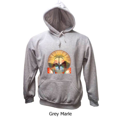 Tropical Flamingo Heart Sunset Merch - Kids Pull Over Hoodie Thumbnail