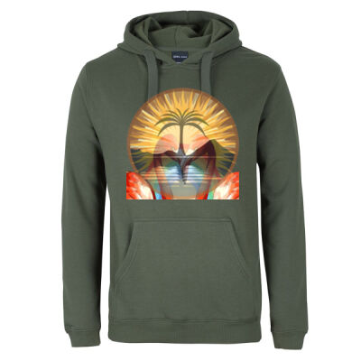 Tropical Flamingo Heart Sunset Merch - JB's Adults P/C Pop Over Hoodie Thumbnail
