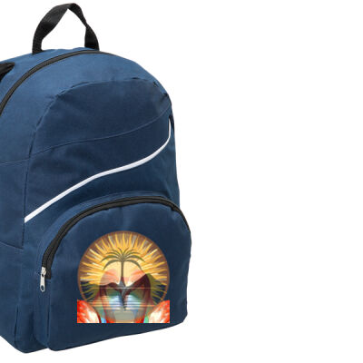 Tropical Flamingo Heart Sunset Merch - Twist Backpack Thumbnail
