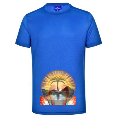 Tropical Flamingo Heart Sunset Merch - Rapidcool Ultra Light Tee Shirt Mens Thumbnail