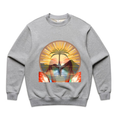 Tropical Flamingo Heart Sunset Merch - Made Crew Thumbnail