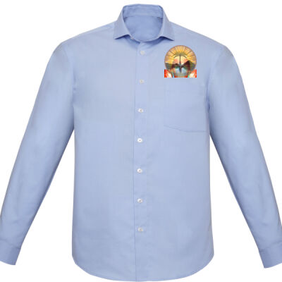 Tropical Flamingo Heart Sunset Merch -  Mens Charlie Classic Fit Long Sleeve Shirt Thumbnail
