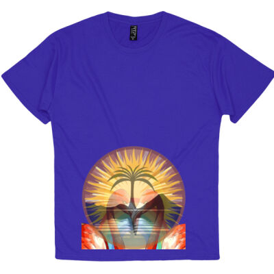 Tropical Flamingo Heart Sunset Merch - ON SALE Unisex Tshirt    Thumbnail