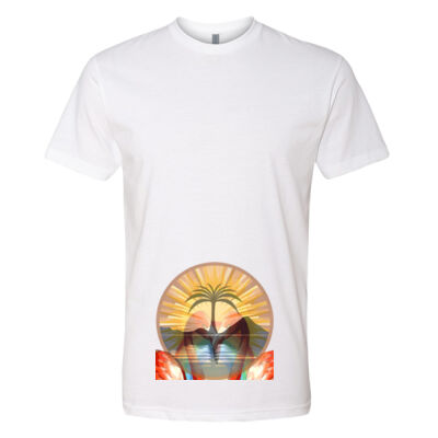 Tropical Flamingo Heart Sunset Merch - Men's CVC Crew Thumbnail