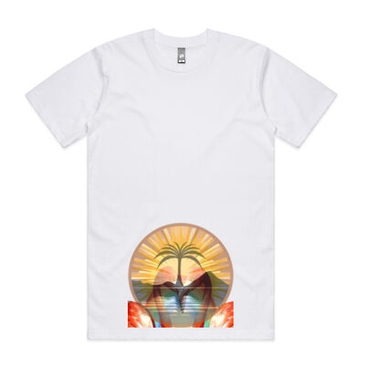 Tropical Flamingo Heart Sunset Merch - Classic Tee Thumbnail