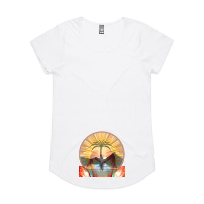 Tropical Flamingo Heart Sunset Merch - Mali Tee Thumbnail