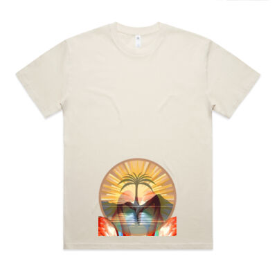 Tropical Flamingo Heart Sunset Merch - Block Oversized Tee Thumbnail