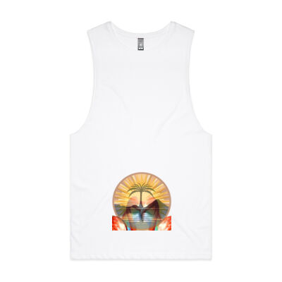 Tropical Flamingo Heart Sunset Merch - Barnard Tank tee  Thumbnail