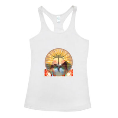 Tropical Flamingo Heart Sunset Merch - Kids T-back Singlet Thumbnail