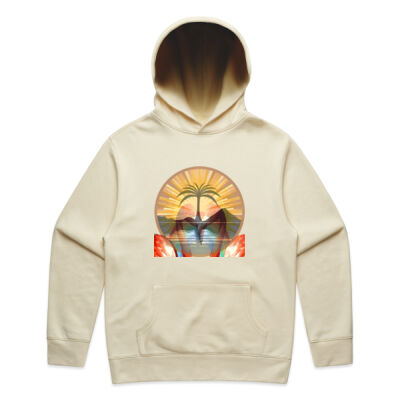 Tropical Flamingo Heart Sunset Merch - Mens Relax Hood Thumbnail
