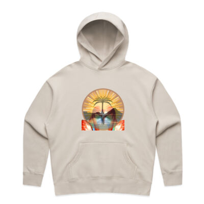 Tropical Flamingo Heart Sunset Merch - Womens Relax Hood Thumbnail