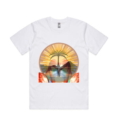 Tropical Flamingo Heart Sunset Merch - Mens Classic Minus Tee  Thumbnail