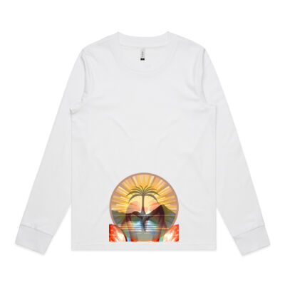 Tropical Flamingo Heart Sunset Merch - Dice Long Sleeve Thumbnail
