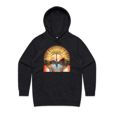 Tropical Flamingo Heart Sunset Merch - Women's Supply Hood Thumbnail