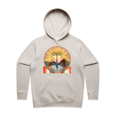Tropical Flamingo Heart Sunset Merch - Women's Stencil Hoodie Thumbnail
