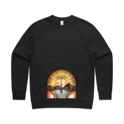 Tropical Flamingo Heart Sunset Merch - Womens Supply Crew  Thumbnail