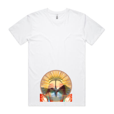 Tropical Flamingo Heart Sunset Merch - Basic Tee Thumbnail