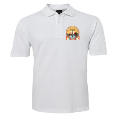 Tropical Flamingo Heart Sunset Merch - 210 Polo Thumbnail