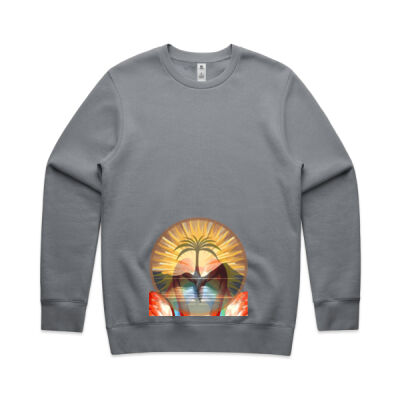 Tropical Flamingo Heart Sunset Merch - Stencil Crew Thumbnail