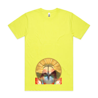 Tropical Flamingo Heart Sunset Merch - Block Tee (Safety Colours) Thumbnail