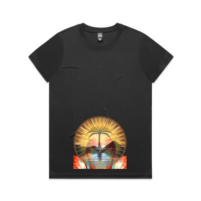 Tropical Flamingo Heart Sunset Merch - Maple Active Tee Thumbnail
