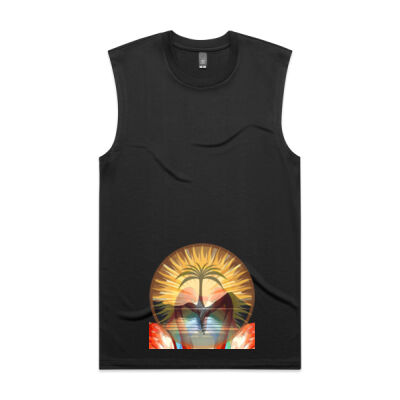 Tropical Flamingo Heart Sunset Merch - Staple Active Tank Thumbnail