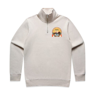 Tropical Flamingo Heart Sunset Merch - Mens Stencil Half Zip Thumbnail